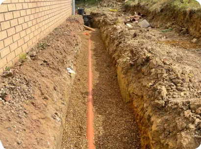 Trench for drainage